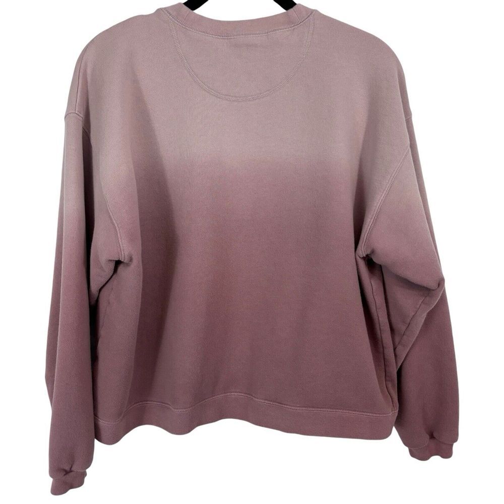 Madewell Womens Ombre Sweatshirt Top Size M Mauve Pink Long Sleeve Crew Neck - Picture 2 of 5